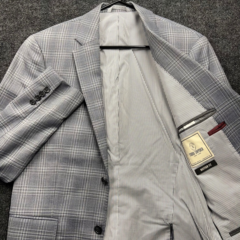 Todd Snyder Mayfair Fit Grey Plaid Wool Sport Coat Blazer Mens 36R Canada